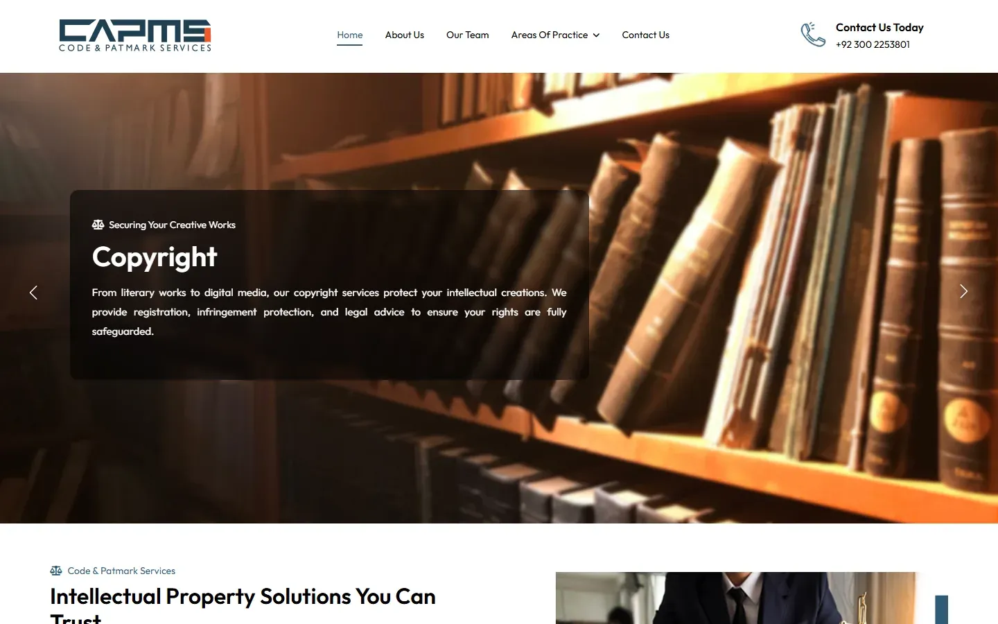 Code & Patmark Services (CAPMS) website home page