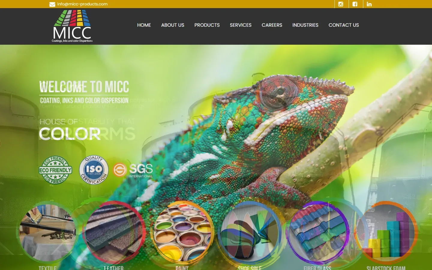 Muhammad Iqbal Color Company (MICC) website home page