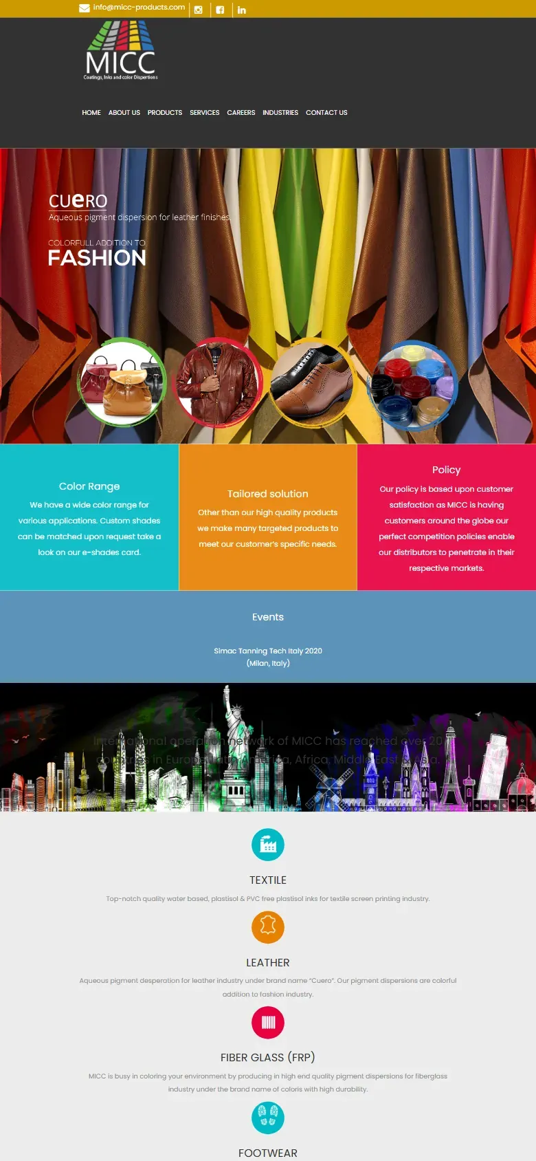 Muhammad Iqbal Color Company (MICC) website on a phone