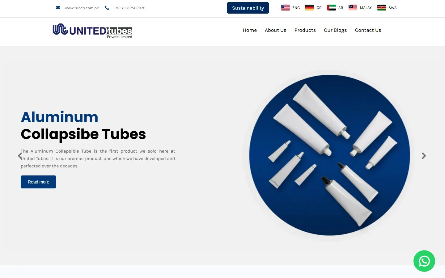 United Tubes (Private) Limited website home page